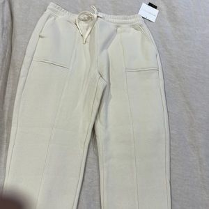 Beyond yoga ivory, white sweatpants, size extra small new with tags
